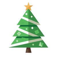 Christmas tree made out of money. Minimal style background with copy space. AI vector