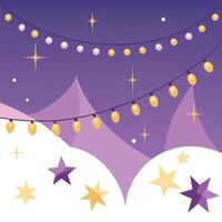 Fairy lights background creating a magical atmosphere vector