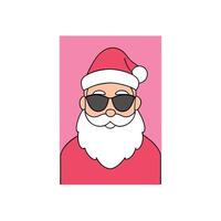 Portrait of Santa Claus in sunglasses on a pink background with copy space vector