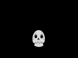 a skull moving in a loop on transparent background video