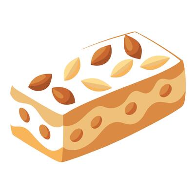 Almond cake with nuts and nuts