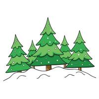 Illustration of fir trees in the snow as a Christmas background vector