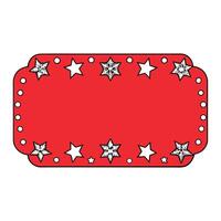 Red christmas background with border made of cut paper star. vector