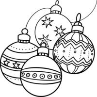 Christmas background of reflecting christmas ornaments and bokeh vector