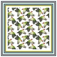 Birds Print in Square Shape Scarf Pattern vector