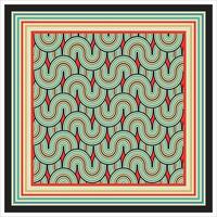 Geometric Waves Lines Shape print Placement in Square shape Scarf. vector