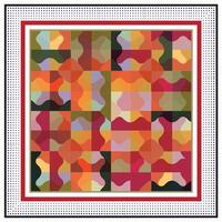 Geometric Shapes with Colorful Motif with Doted Border Textured Background with Doted Border Placement vector