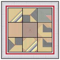 Abstract Line Geometric print Pattern with Square border placement. vector