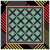 Abstract Ethnic Rug Ornamental, Geometric Square shape scarf Print Placement. vector
