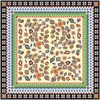 Traditional Print Motif, Paisley Art with Geometric print Pattern Placement. vector