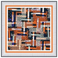 Abstract Doted Patch Texture Print Placement in Square Shape Scarf Geometric Border vector