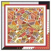 Abstract Shape Doted Texture Print Placement with Square Shape Geometric Border vector