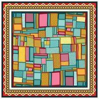 Abstract Shape Block Shape Colorful print Pattern with Border Textured vector