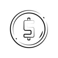 coin icon editable on a white background. vector