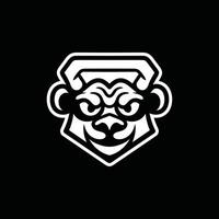 Head Panda Animal Geometric Modern Creative Design Icon Logo vector