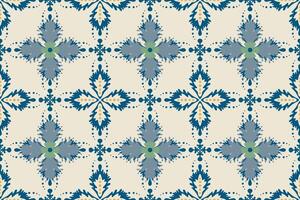 Elegant Blue and Cream Damask Seamless Pattern Design vector