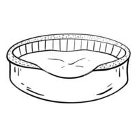 An Empty Round Pet Bed Designed for Ultimate Comfort and Relaxation for Your Pets. sketch illustration. Pet shop vector