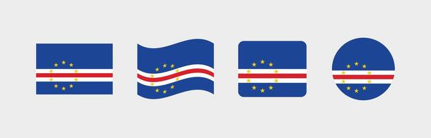 Cape Verde flag. Set of Cape Verde Flags Collection. vector