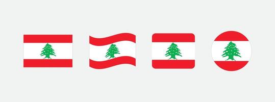 Lebanon flag. Set of Lebanon Flags Collection. vector