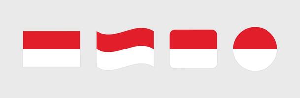Monaco flag. Set of Monaco Flags Collection. vector
