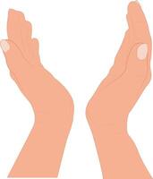 Symbol of an open heart. Hands in prayer. Expression of gratitude. vector