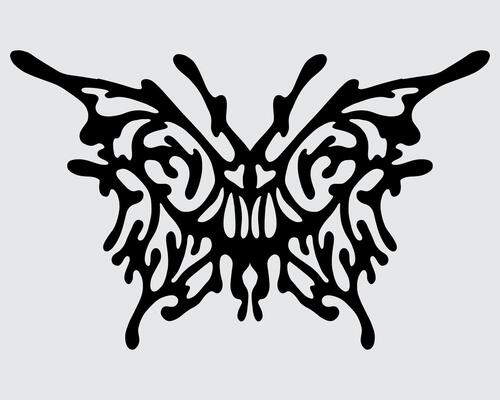 Butterfly neo cyber tribal ink streetwear element t shirt design tattoo clip art illustration wings insect editable