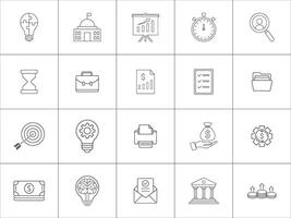 Business Strategy Icons Set Design For Planning Success, time management, growth, and more. Each icon is a simple line drawing vector