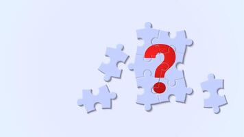 The question mark is in a jigsaw puzzle style. Concept of Question and Answer and solutions in solving problems vector