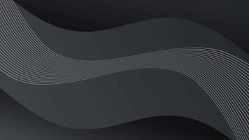 Dark Grey Wavy Lines Abstract Loop Background. video