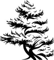 A black and white drawing of a tree with branches vector