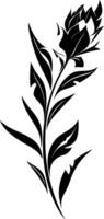 A flower with leaves and leaves on a white background vector