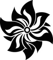 A black and white flower design on a white background vector