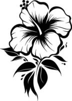 Hibiscus flower tattoo design vector