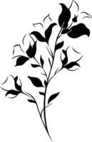 Black and white flowers on a white background vector