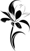 A black and white flower with a stylized design vector