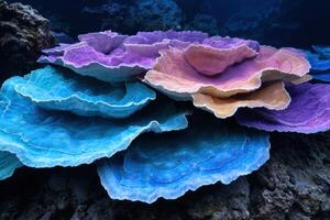 Vibrant underwater coral reef with colorful formations photo