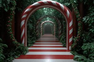 Whimsical Christmas archway in winter wonderland photo