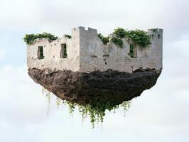Floating castle ruins in the sky photo