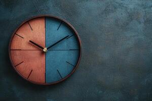 modern abstract clock design on dark background photo