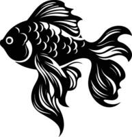 A black and white fish on a white background vector