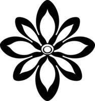 A flower design in black and white vector