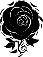 A black rose with a swirl in the middle vector