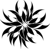 A black and white flower design on a white background vector