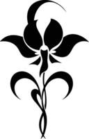 A black and white flower with a stylized design vector