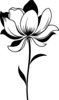 A black and white flower on a white background vector
