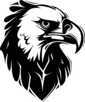 An eagle head with a black and white background vector