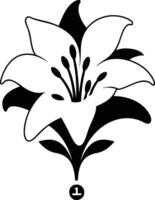 A black and white flower with a flower on it vector