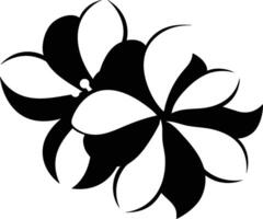 A black and white flower with two petals vector