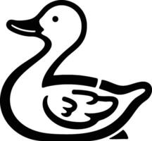 A black and white drawing of a duck vector