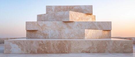 modern architectural design with stone blocks photo